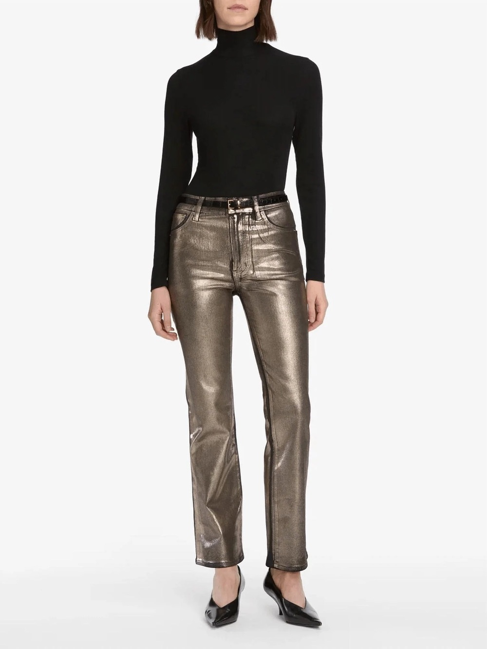 NWT Frame Reboot Crop in Champagne Coated